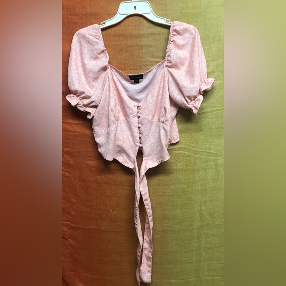 QED London soft floral cropped off the shoulder bustier top - Picture 5 of 6